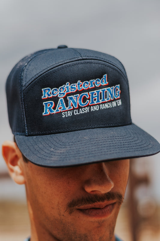 Navy Registered Ranching Flat Bill