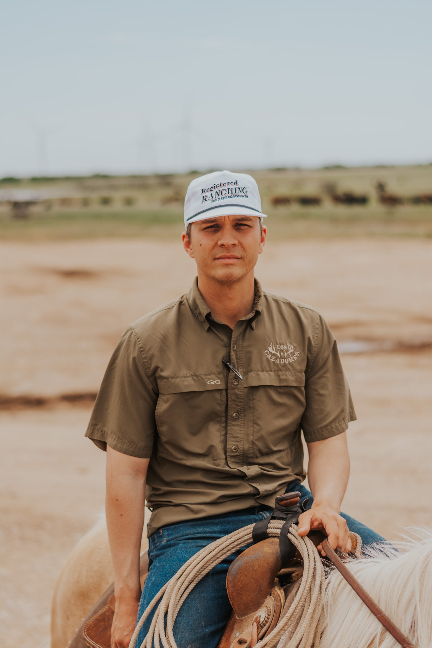 White Registered Ranching Flat Bill