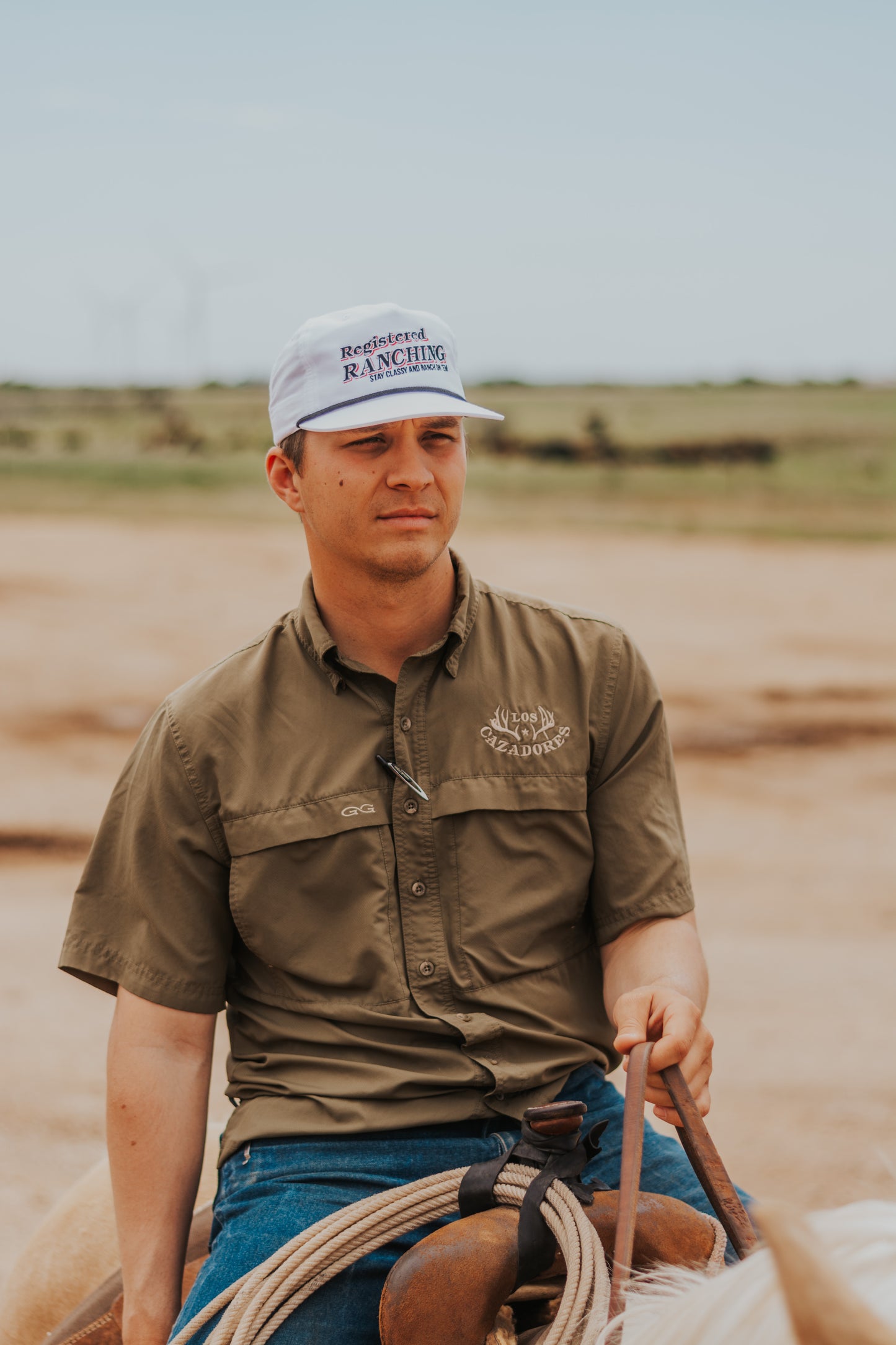 White Registered Ranching Flat Bill