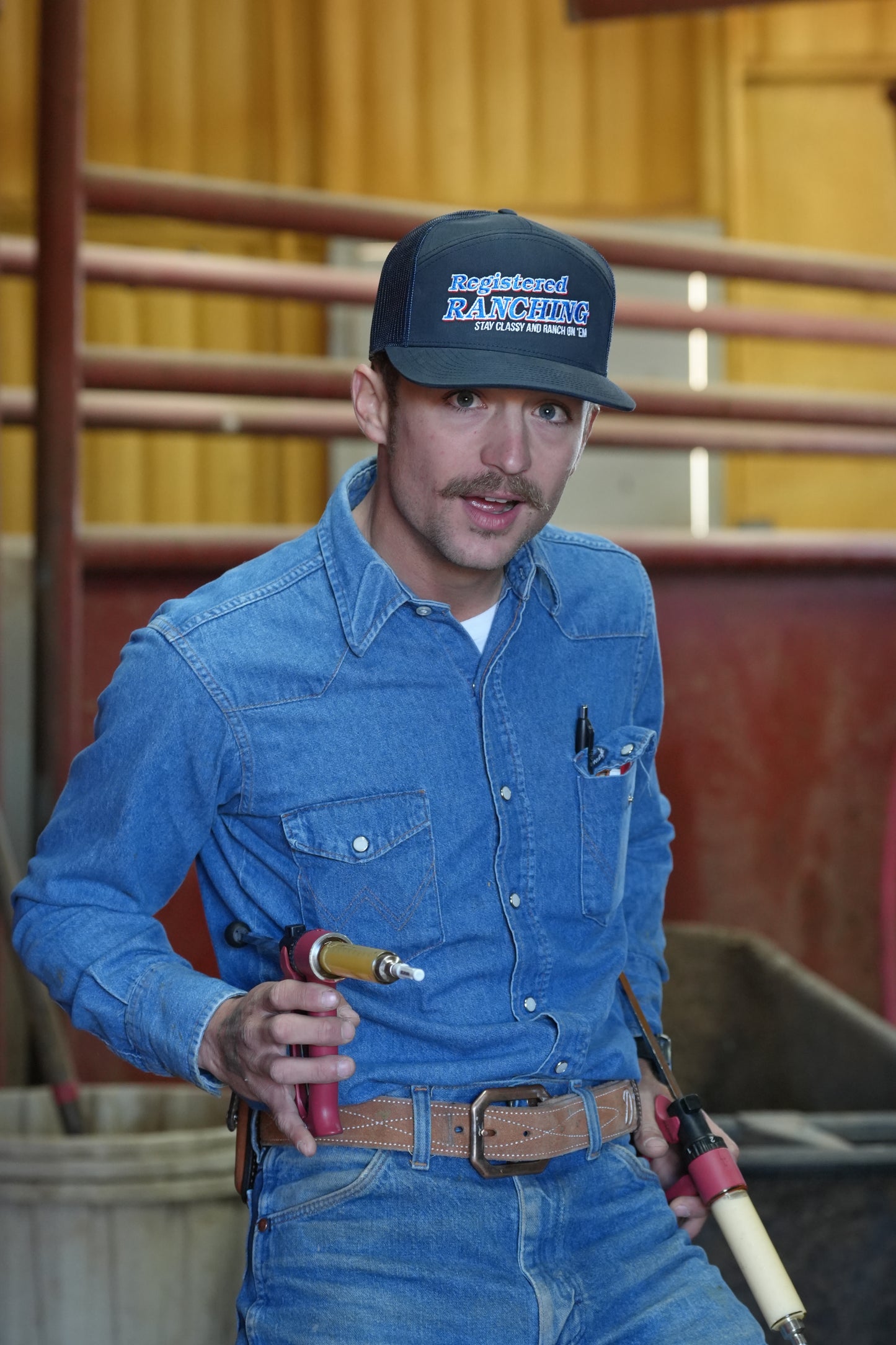 Navy Registered Ranching Flat Bill
