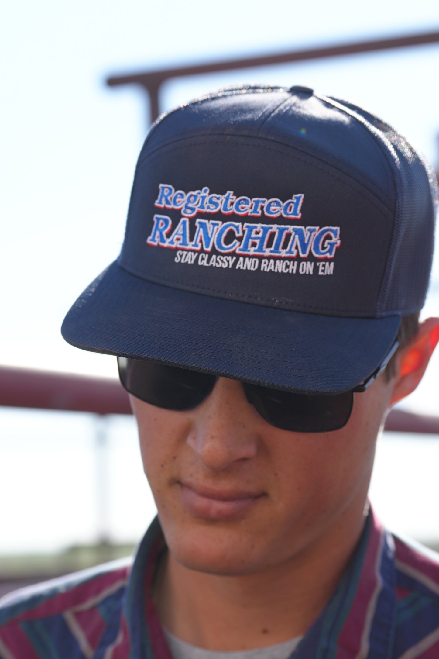 Navy Registered Ranching Flat Bill