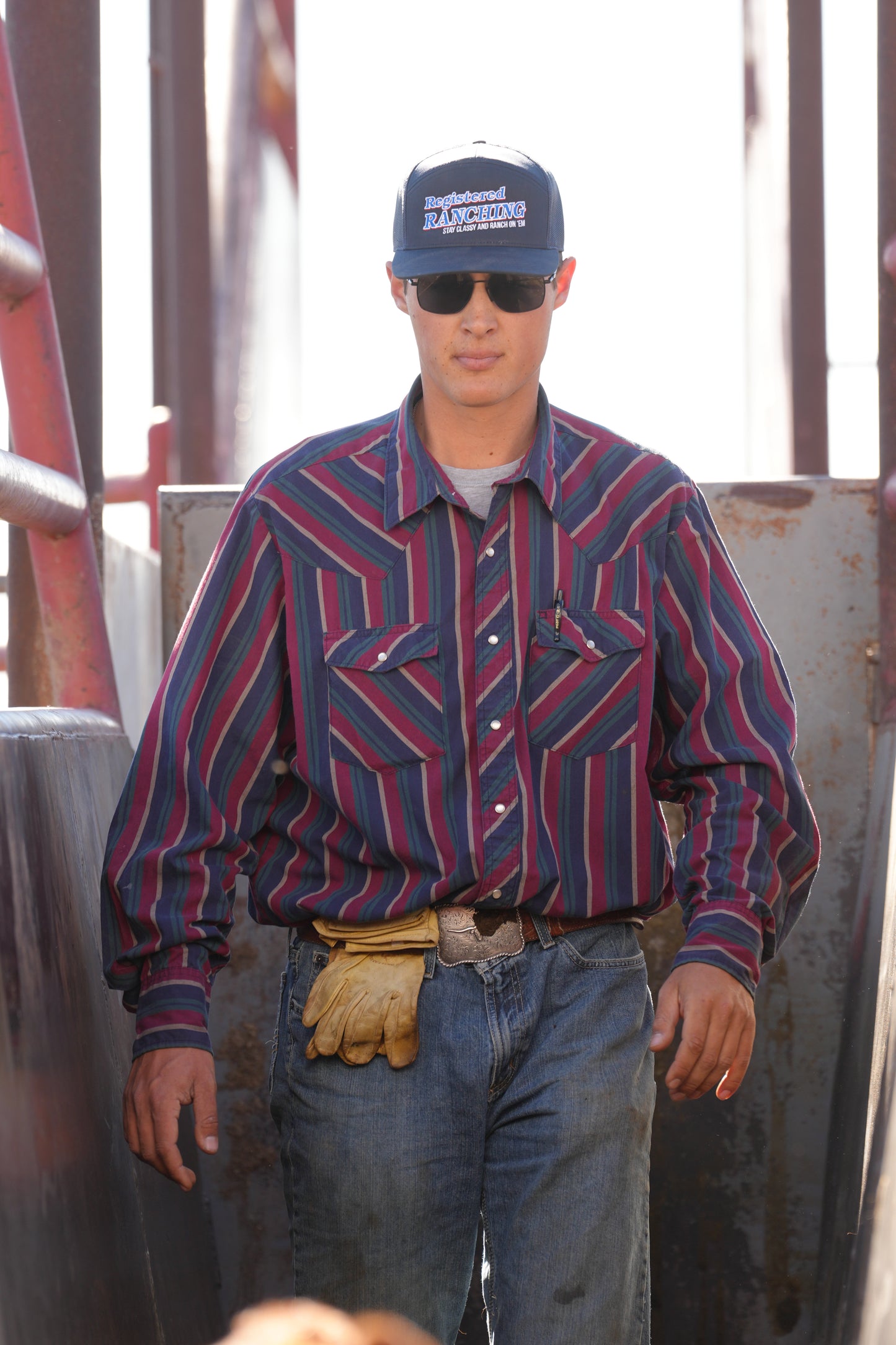 Navy Registered Ranching Flat Bill