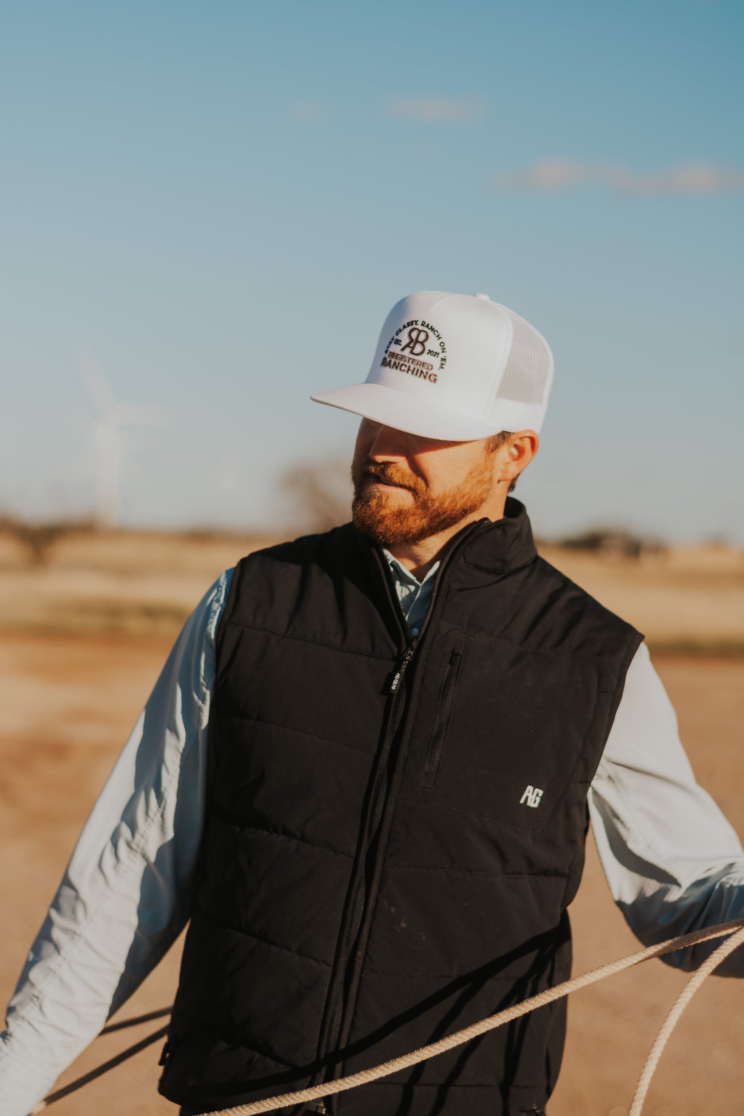 Registered Ranching Branded White Cap
